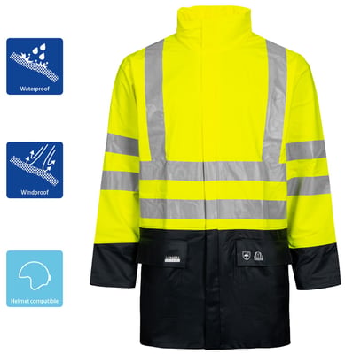 Lyngsoe regnjakki HiViz gulur/svartur