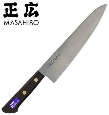 Masahiro Virgin Carbon Chef hnífur 24 cm. - Viðarhandfang - Economy