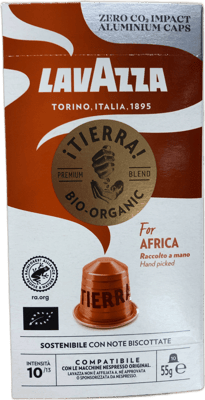 Lavazza hylki tierra africa 10 stk.