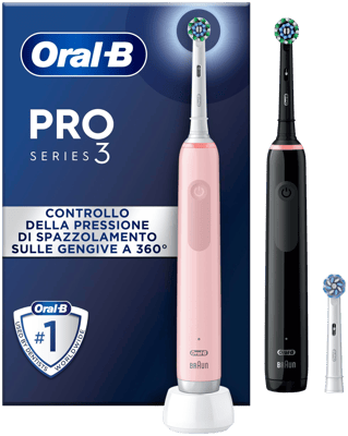 Oral B Pro3 Rafmagnstannbursti 2 í pakka