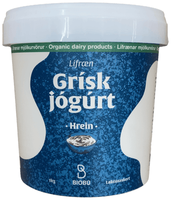 Biobú Lífræn grísk jógúrt hrein laktósaskert 1000 g