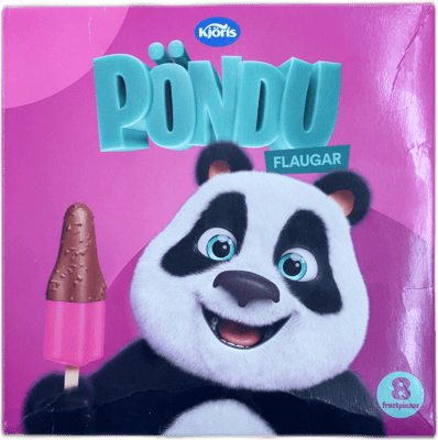Kjörís Pöndu Flaugar Frostpinnar Jarðarber 8 x 50 ml