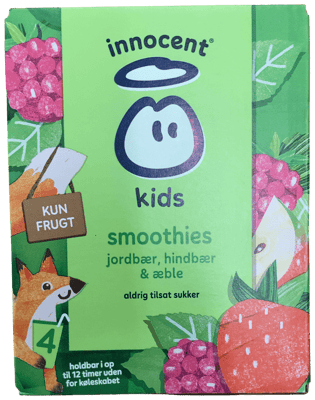 Innocent Kids Smoothies jarðarber, hindber og epli 4 x 150 ml