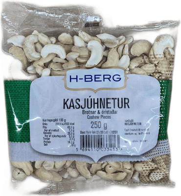 H-Berg Kasjúhnetur Brotnar & Óristaðar 250 g