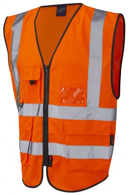 Lynton vesti með vösum og rennilás, HiViz orange