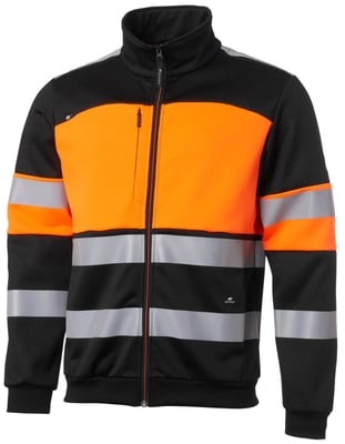 Peysa með rennilás THM svört/orange