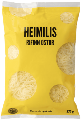 Heimilis Rifinn Ostur Mozzarella og Gouda 370 g