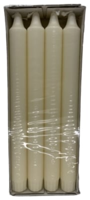 Stearínkerti fílabeinshvít 24 cm 8 stk