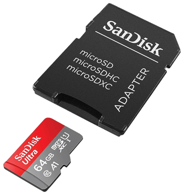 SanDisk Ultra microSDXC 64GB minniskort með millistykki