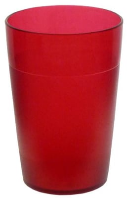 Rautt plastglas 25 cl.