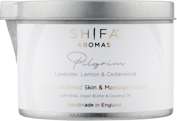 SHIFA Aromas Pilgrim Lúxus nudd ilmkerti