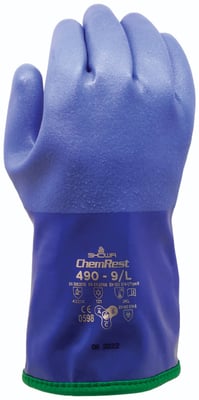 Showa hanskar 490 ChemRest, bláir