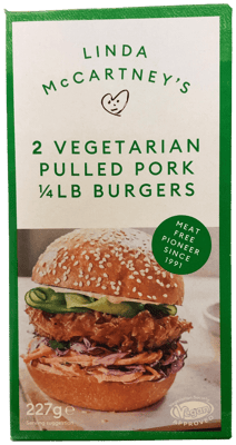Linda McCartney's grænmetisborgarar að hætti rifins svínakjöts, 1/4 pund, 227 g