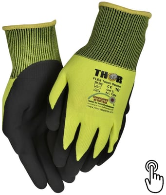 Thor 7324 Flex Touch Screen HiViz nítril hanskar