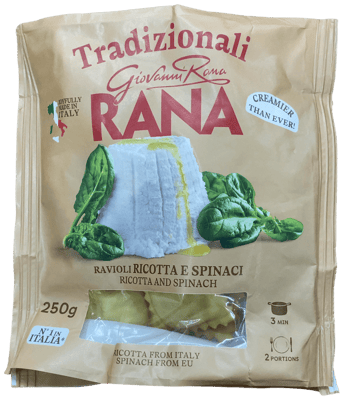 Giovanni Rana hefðbundið ravioli með ricotta og spínati 250 g