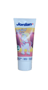 Jordan Junior tannkrem 6–12 ára, mildur ávaxtakeimur, 50 ml