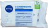 Nivea 3-í-1 frískandi hreinsiklútar fyrir venjulega og blandaða húð, 25 stk