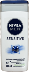 Nivea Men Sensitive róandi 3 í 1 sturtugel með bambusþykkni 250 ml
