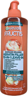 Garnier Fructis Damage Eraser Keratínfyllir 10-í-1 hárkrem án skolunar 400 ml