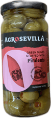 Agro Sevilla grænar ólífur fylltar með paprikumauki 235 g