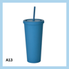 700ml glas með röri – 17 litir - A9