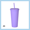 700ml glas með röri – 17 litir - A9