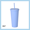 700ml glas með röri – 17 litir - A9