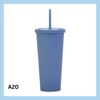 700ml glas með röri – 17 litir - A9