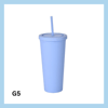Glas með röri 700ml- 22 litir