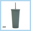 700ml glas með röri – 17 litir - A9