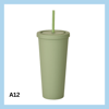 700ml glas með röri – 17 litir - A9
