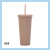 700ml glas með röri – 17 litir - A9