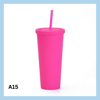 700ml glas með röri – 17 litir - A9