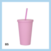 450ml glas með röri – 10 litir - B7