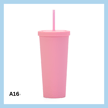 700ml glas með röri – 17 litir - A9