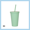 450ml glas með röri – 10 litir - B7
