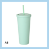 700ml glas með röri – 17 litir - A9