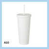 700ml glas með röri – 17 litir - A9