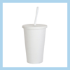 450ml glas með röri – 10 litir - B13