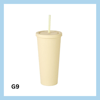 Glas með röri 700ml- 22 litir