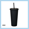700ml glas með röri – 17 litir - A9
