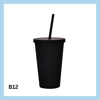 450ml glas með röri – 10 litir - B7