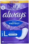 Always Daily Protect Long létt ilmandi nærbuxnainnlegg, 46 stk