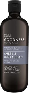 Baylis & Harding Goodness Náttúrulega Sturtusápa fyrir Herra Amber & Tonka Bean 500 ml