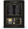 Baylis & Harding Signature Herra Gjafasett sem inniheldur Black Pepper & Ginseng  Sturtusápu 140 ml, 100 gr sápustykki & inniskór 40-44