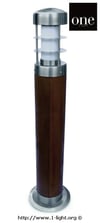 One Light TEAK + RYÐFRÍTT STÁL 316 65cm 15W E27 IP44