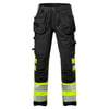 Fristads Stiby smíðabuxur teygju HiViz/svartar