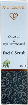 Lovaiceland ólífuolíu- og hýalúrónsýru andlitsskrúbbur 30 ml
