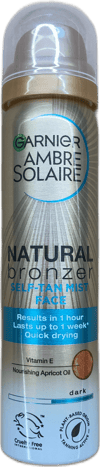 Garnier Ambre Solaire Natural Bronzer sjálfbrúnkumistur fyrir andlit, dökkur, 75 ml
