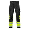 Fristads buxur með teygju HiViz/svartar, dömu